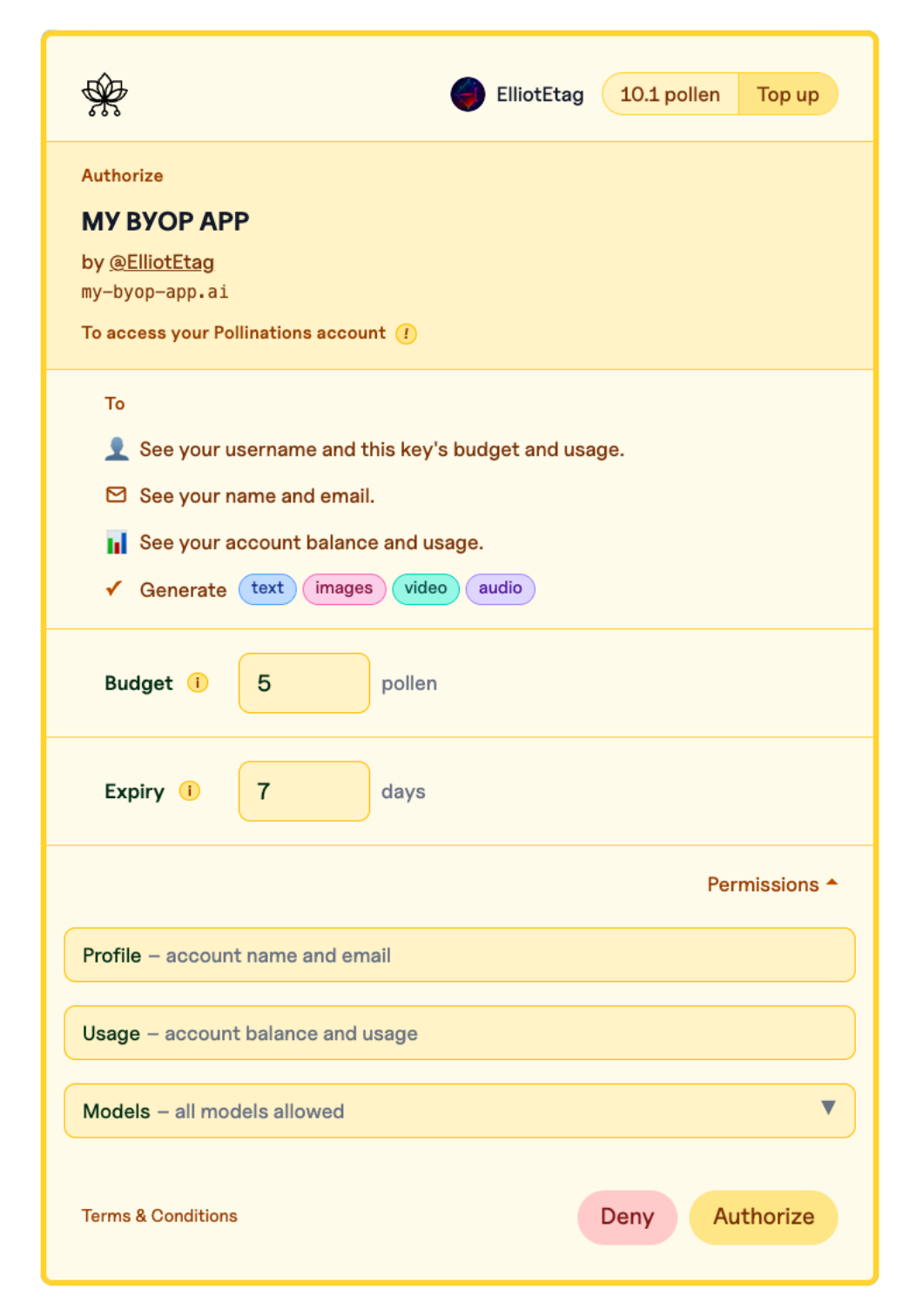 Authorize — signed in